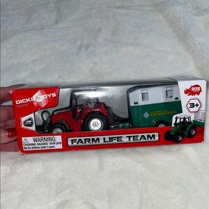 Farm Life Team diecast tractor w/plastic trailer,Dickie toys, ages 3+new in box